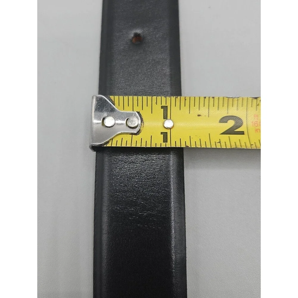 Mens Black Italian Calf Belt Made in USA Brass Buckle 39 1.25